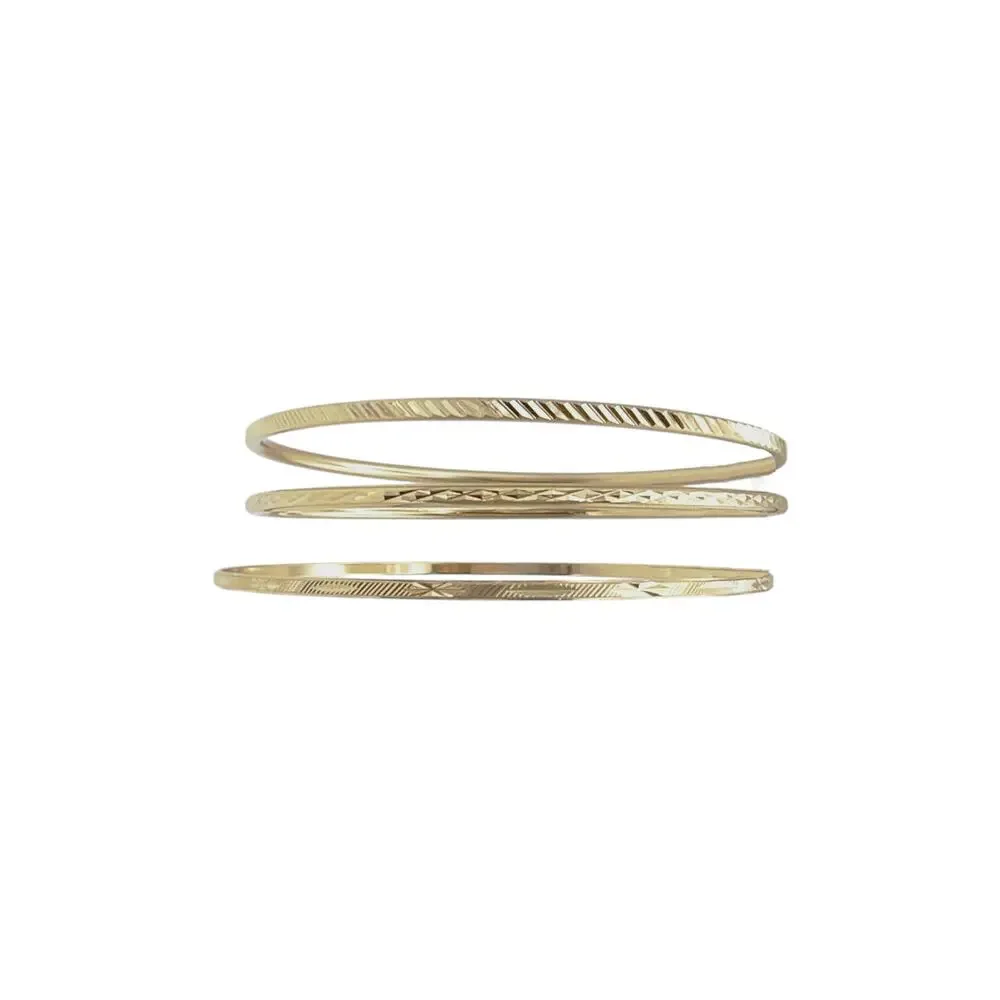 L GEORGE Designs Gold Plated Bangle Bracelet Bunch Set of 3